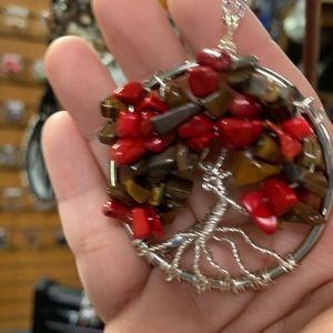Red Coral Tree of Life necklace